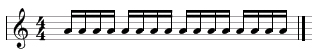 semiquaver or sixteenth note